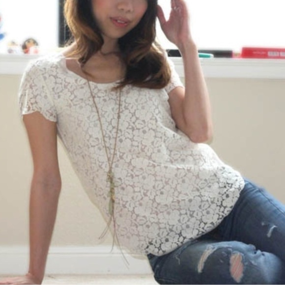 ARITZIA TALULA Betsy Lace Blouse in White size M - Picture 2 of 10